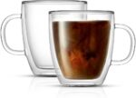 Double Wall Insulated Glasses - Coffee Mugs (Set of 2) - 13.5-Ounces