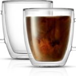 Double Wall Insulated Glasses - Coffee Mugs (Set of 2) - 13.5-Ounces