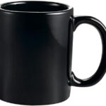 10-Ounce Stoneware Round Mug, 3-1/2-Inch, Black, Box of 36