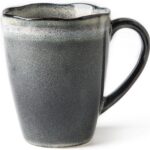 Ceramic Coffee Mugs, Furnace transmutation Craft, 12oz, Vintage Tea Cups with Handle for Office/Home, Handmade Pottery Mug, Corrugated Rim, Dishwasher and Microwave Safe. (Blue)