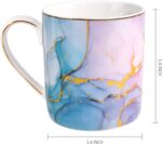 Ceramic Mug for Women, Cute Coffee Water Mug Cup for Christmas Holiday, Marble Design with Handle for Home Office, Decorative Coffee Tea Cup for Women Men, 14 oz, Colorful Marble - Image 2