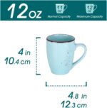 Coffee Mug Set of 4, Ceramic 12 Oz Coffee Cups for Cappuccino, Latte, Tea, Multi Blue - Image 2