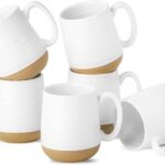Coffee Mugs Set of 6, 15 oz Ceramic Coffee Cups with Comfortable Handle, Classic White Mug for Men and Women, Tea Cup Set for Latte, Cappuccino, Milk, Soup, Dishwasher and Microwave Safe