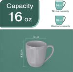 Coffee Mugs Set of 6, 16 Oz Coffee Mugs, Porcelain Mugs, Large and Easy to Grip Mug Sets, Embossed Coffee Cup Set for Coffee, Multicolor-9 - Image 2