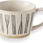 Ceramic Coffee Mug (12 Oz), Best for Latte, Cappuccino, Tea &... Artsy Mug, Hand Made Style, Best For gift. Double Wall Ceramic and Clay Fusion. (Minimal Lines)