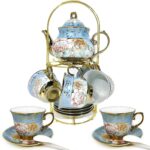 20 PCS Tea set Ceramics Tea set Afternoon Tea Set Adult tea set Gift Tea Set Can Drink Coffee Strong Tea blue