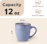 Ceramic Coffee Mugs Set of 4, 12oz Stoneware Coffee Mugs Set For Dad Mom Women MEN, Light Weight Ceramic Coffee Cups for Latte/Tea/Beer/Hot Cocoa, Dishwasher & Microwave Safe - Image 2