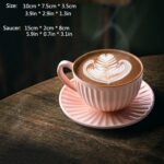 Coffee Cup Ceramic Mug with Cup and Saucer 10.8oz Coffee Cup Couple Cup Suitable for Office and Household Cups - Image 2
