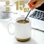 Coffee Mugs Set of 6, 15 oz Ceramic Coffee Cups with Comfortable Handle, Classic White Mug for Men and Women, Tea Cup Set for Latte, Cappuccino, Milk, Soup, Dishwasher and Microwave Safe - Image 2