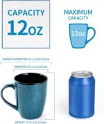 Ceramic Mugs 12oz,Large Ceramic Coffee Cups for Men, Women, Dad, Mom, Modern Coffee Mugs With Handle For Tea,Latte,Cappuccino,Cocoa. (Blue 1 Pack) - Image 2
