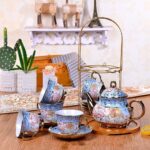 20 PCS Tea set Ceramics Tea set Afternoon Tea Set Adult tea set Gift Tea Set Can Drink Coffee Strong Tea blue - Image 2