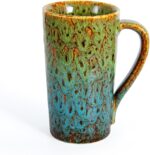 20 OZ Large Coffee Mugs, Coffee Cups Ceramic Tall Coffee Mugs with Handle, Unique Latte Tea Cup for Office and Home, Novelty Gifts for Men and Women, Set of 2 (Green & Blue) - Image 2