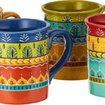 Mugs Set of 4 – 16 oz Colorful Ceramic Coffee Cups with Bold Multicolor Patterns, Microwave & Dishwasher Safe, Kitchen Drinkware for Tea, Cocoa & More