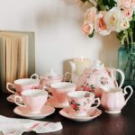 Floral Tea Set, Tea cups (8oz), Tea Pot (38oz), Creamer and Sugar Set, Gift box,  Tea Sets for Women, Tea Cups and Saucer Set, Tea Set for Adults, 4 Tea Cups Set, Mother's Day Gift - Image 2