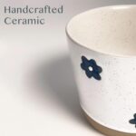 Ceramic Coffee Mug (12 Oz), Best for Latte, Cappuccino, Tea &... Artsy Mug, Hand Made Style, Best For gift. Double Wall Ceramic and Clay Fusion. (Flower) - Image 2