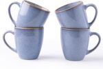 Ceramic Coffee Mugs Set of 4, 12oz Stoneware Coffee Mugs Set For Dad Mom Women MEN, Light Weight Ceramic Coffee Cups for Latte/Tea/Beer/Hot Cocoa, Dishwasher & Microwave Safe